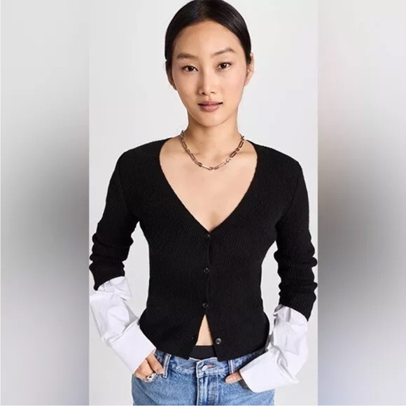 NWOT T BY ALEXANDER WANG RIBBED CARDIGAN SIZE SMALL - Picture 1 of 7